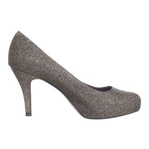 Madden Girl Silver Sparkle Platform Heels Getta Women's. 6 Glitter Pump